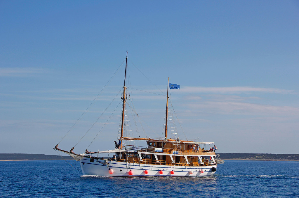 Bild des jeweiligen Schiffs auf dem Wasser