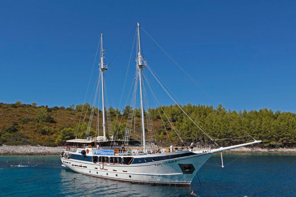 Bild des jeweiligen Schiffs auf dem Wasser